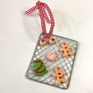 Christmas Cookies Ornament Holiday Baking Detailed Claydough Gingham Ribbon